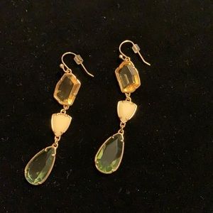 Stella and Dot 3 stone dangling earrings